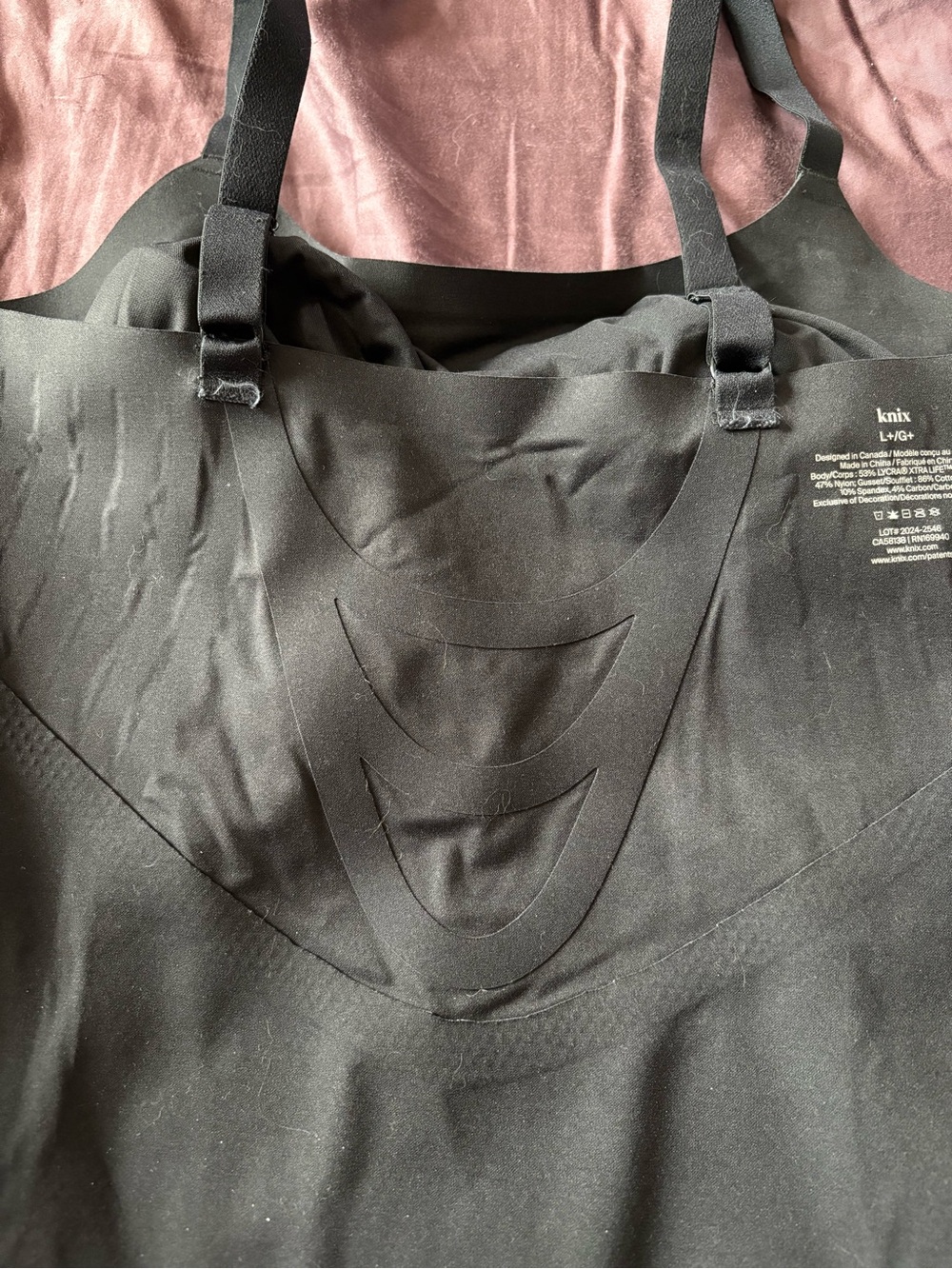Knix LuxeLift Black Seamless Shaping Bodysuit, size L+ - Picture 3 of 5